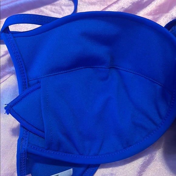 Vibrant Blue Triangle Bikini Top with Molded Cups - Picture 3 of 4